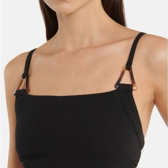 Jonathan Simkhai - MABEL TEXTURED
GAUZE CUTOUT JUMPSUIT - Size Small - Black - Picture 6 of 10